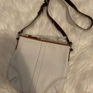 Coach white leather crossbody bag